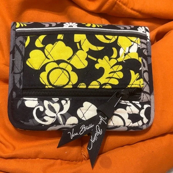 Vera Bradley Yellow, White, Black & Gray Floral Quilted Wallet - Picture 2 of 7